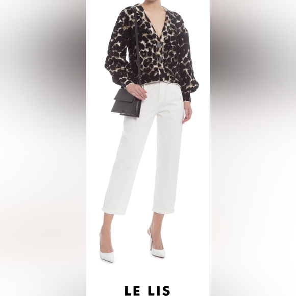 LE LIS BLANC  Chunky Animal Print Cardigan Sweater Coat Size Large - Picture 3 of 16